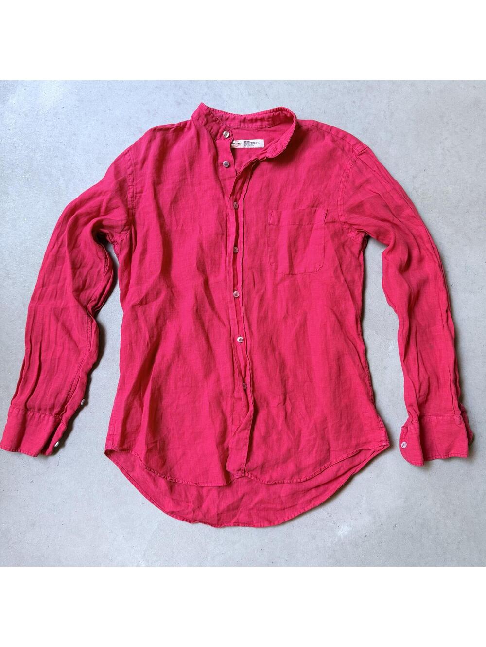 Mason's Red 100% Linen Button-Up Shirt Long Sleeve